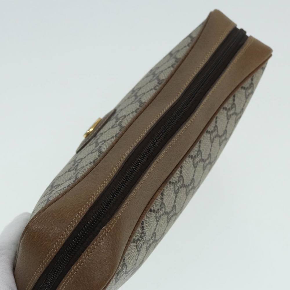 GUCCI GG Plus Supreme Clutch Bag PVC Beige Auth mr376 - Picture 5 of 16